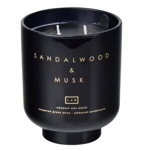 NWT LAB Double Wick Hand Poured Sandalwood & Musk Candle